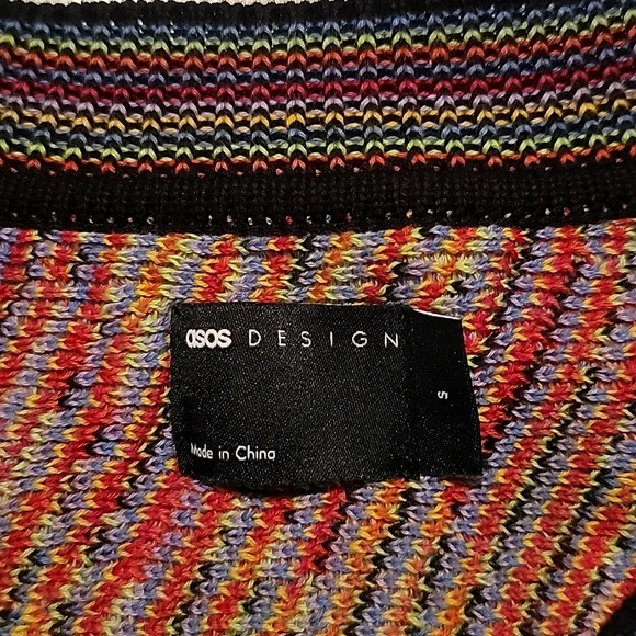 ASOS DESIGN MEN'S KNIT MULTICOLOR SWEATER IN THE CHEVRON PATTERN